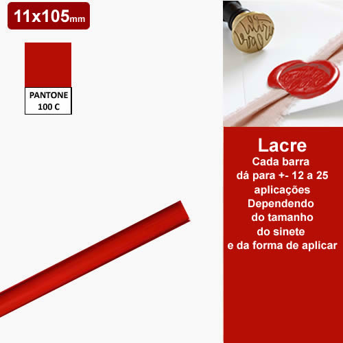 Lacre vermelho | Para aplicar com sinetes